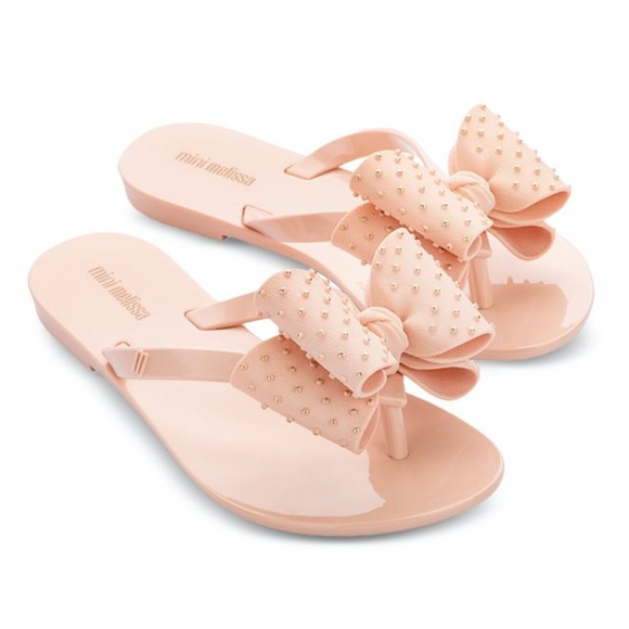 Mini Melissa Shoes Mini Melissa Girls Harmonic Sweet Bow Sandals Girls Size New In Box